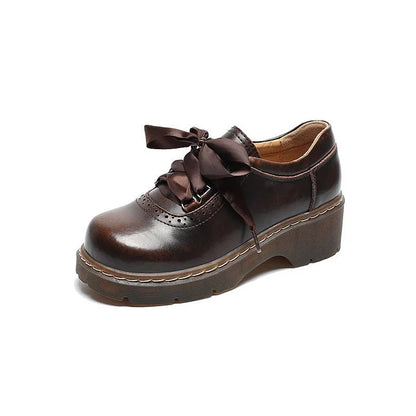 Classic Ladies Lace Up Oxford Shoes - OutfitLondon