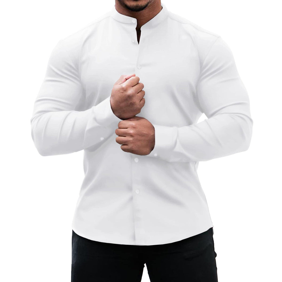 Men's Casual Cotton Button Down Long Sleeve Shirt