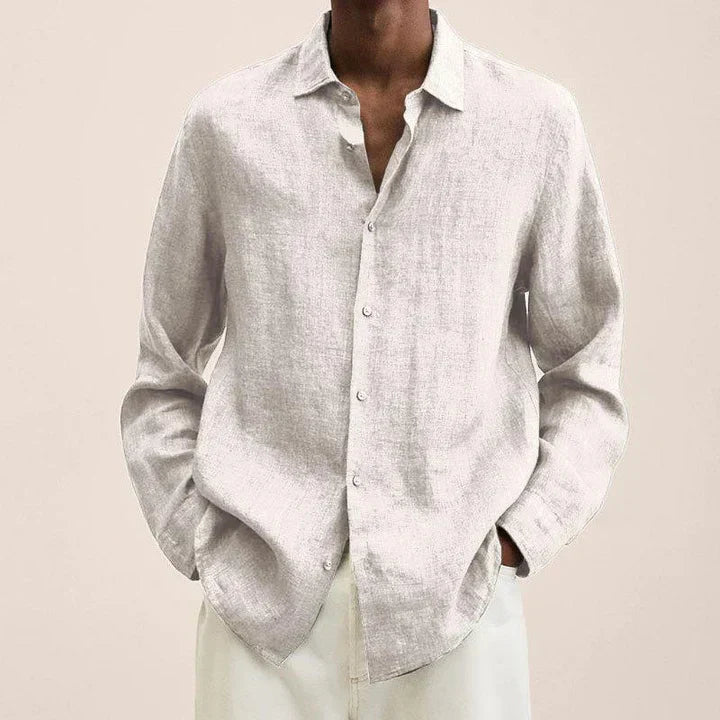Relaxed Fit Casual Linen Shirt for Men