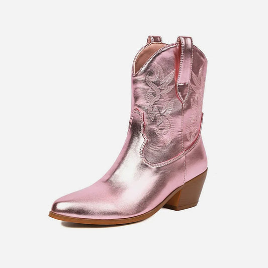 Rugged Ladies Cowboy Ankle Boots - OutfitLondon