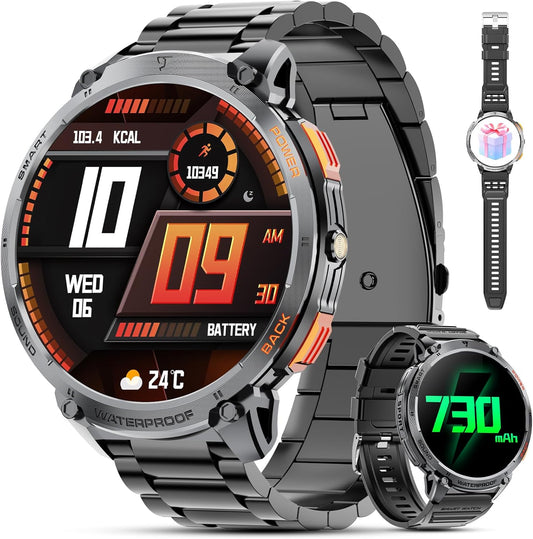 Tactical Mens Smartwatch with HD Display and LED Light - OutfitLondon