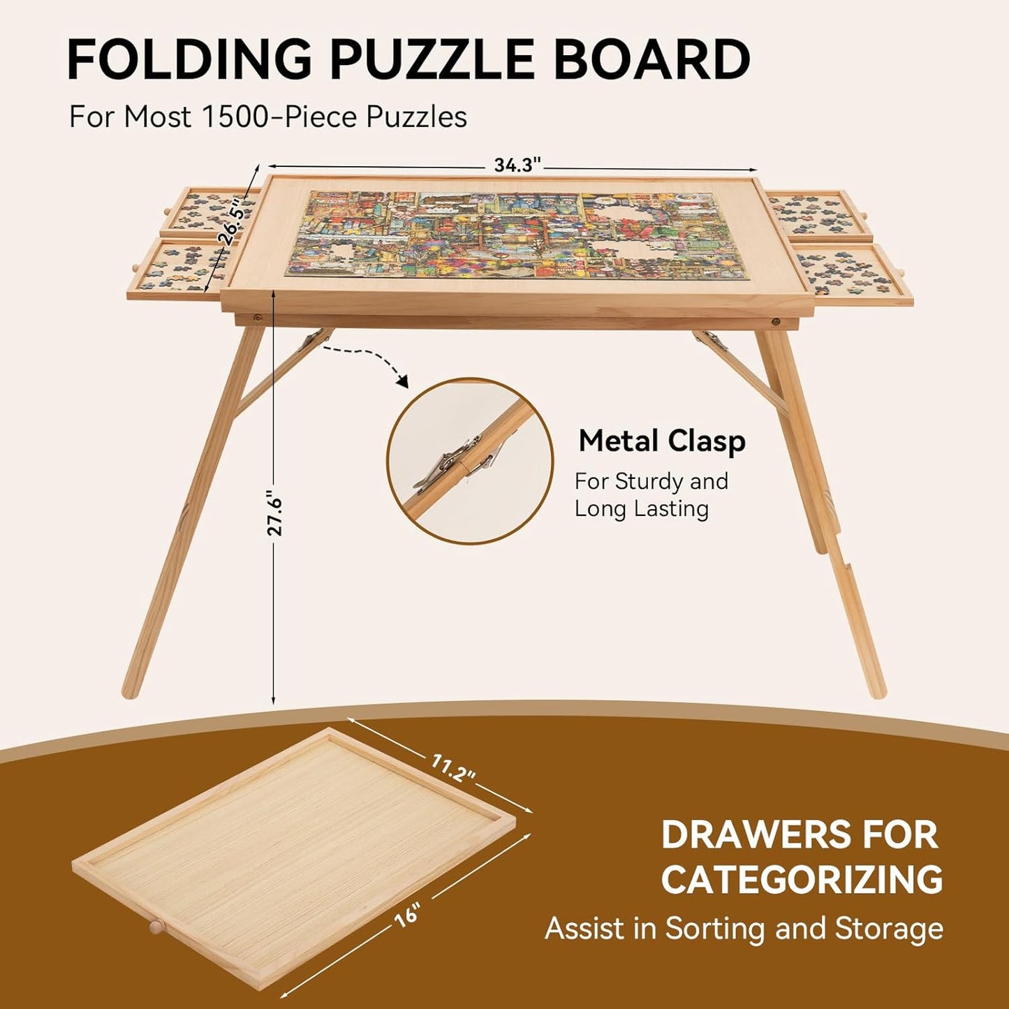 Compact Jigsaw Table with Storage