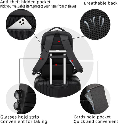 Durable Commuter Laptop Bag with USB Charger & Multiple Pockets