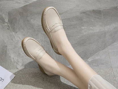 Soft Leather Easy Slip-On Loafers for Women