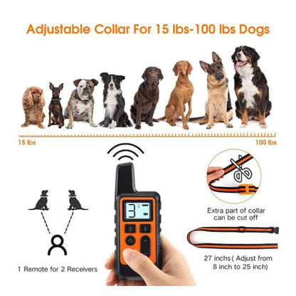 Waterproof Dog Training Collar Rechargeable Remote Electric Dog Shock Collar