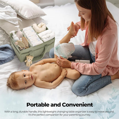 Soft Baby Diaper Storage Basket with Pockets