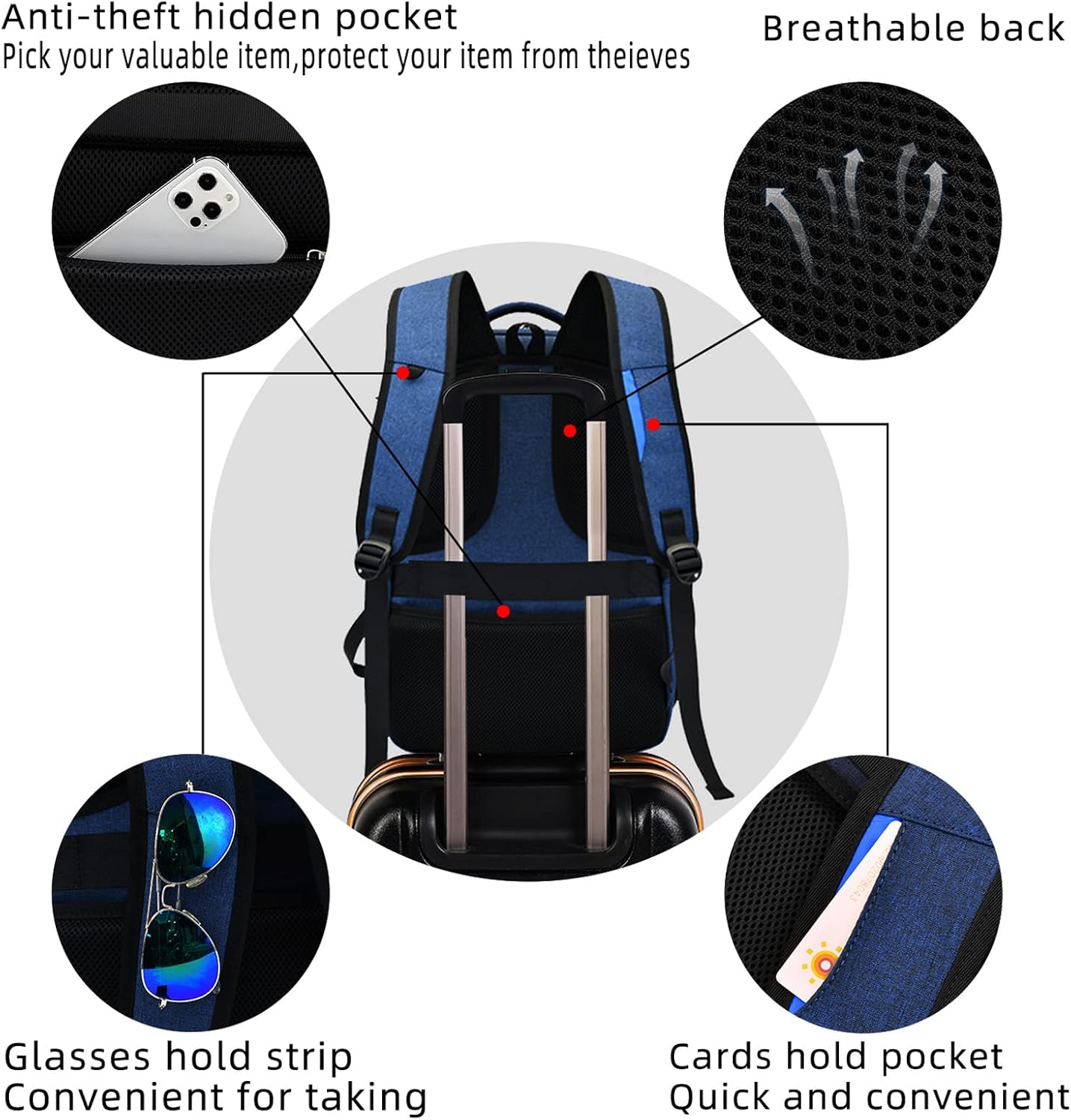 Durable Commuter Laptop Bag with USB Charger & Multiple Pockets