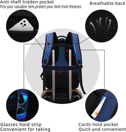Durable Commuter Laptop Bag with USB Charger & Multiple Pockets
