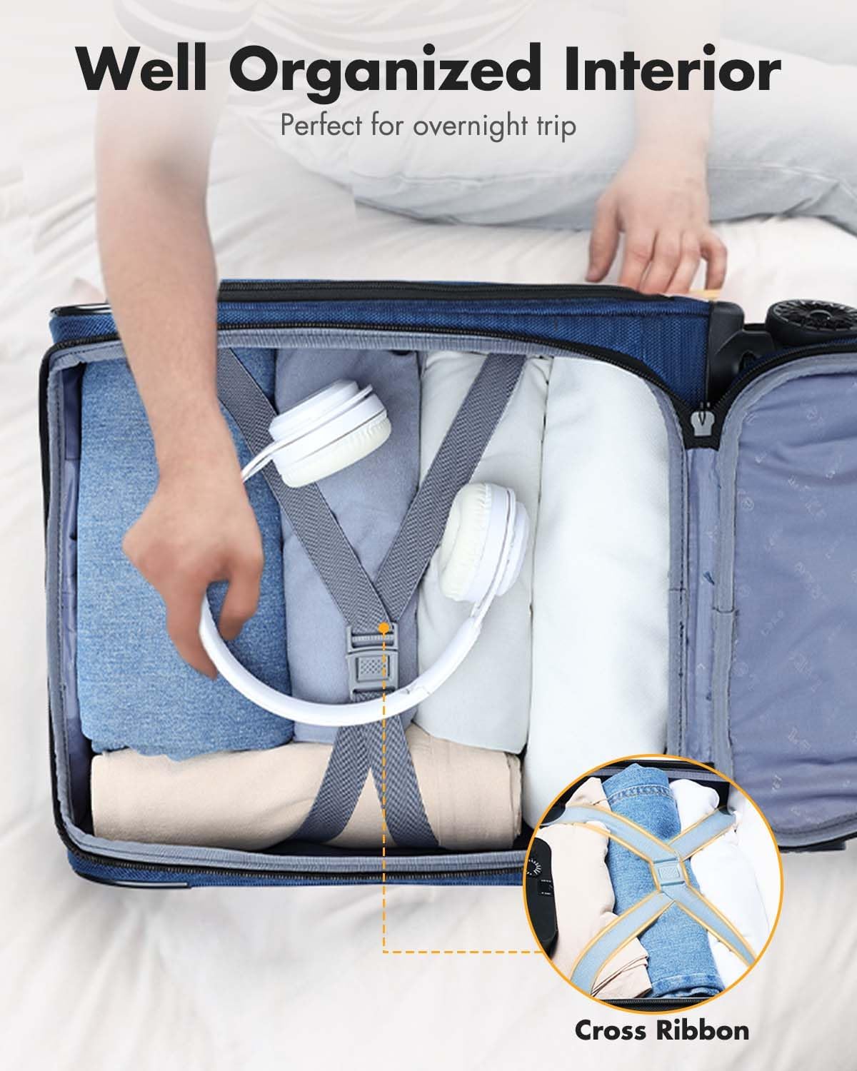 Compact Underseat Luggage with 360 Wheels & Laptop Sleeve