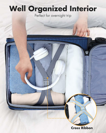 Compact Underseat Luggage with 360 Wheels & Laptop Sleeve