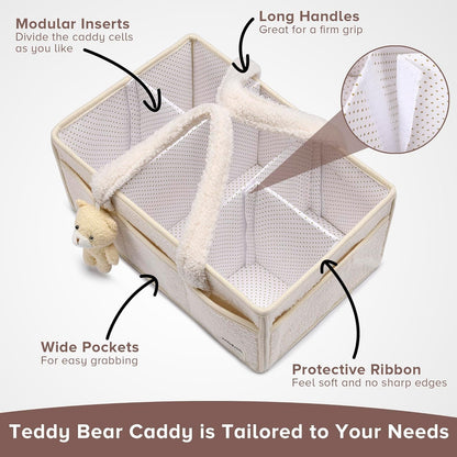 Soft Baby Diaper Storage Basket with Pockets