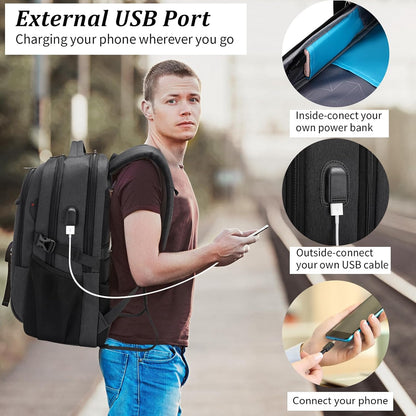 Durable Commuter Laptop Bag with USB Charger & Multiple Pockets