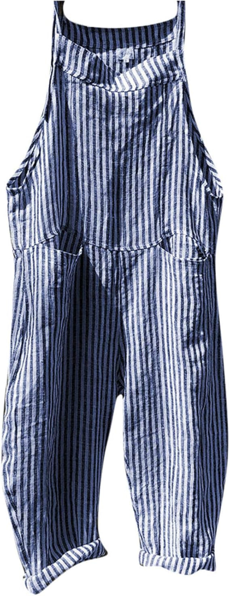 Comfortable Stripe Wide Leg Jumpsuit - OutfitLondon