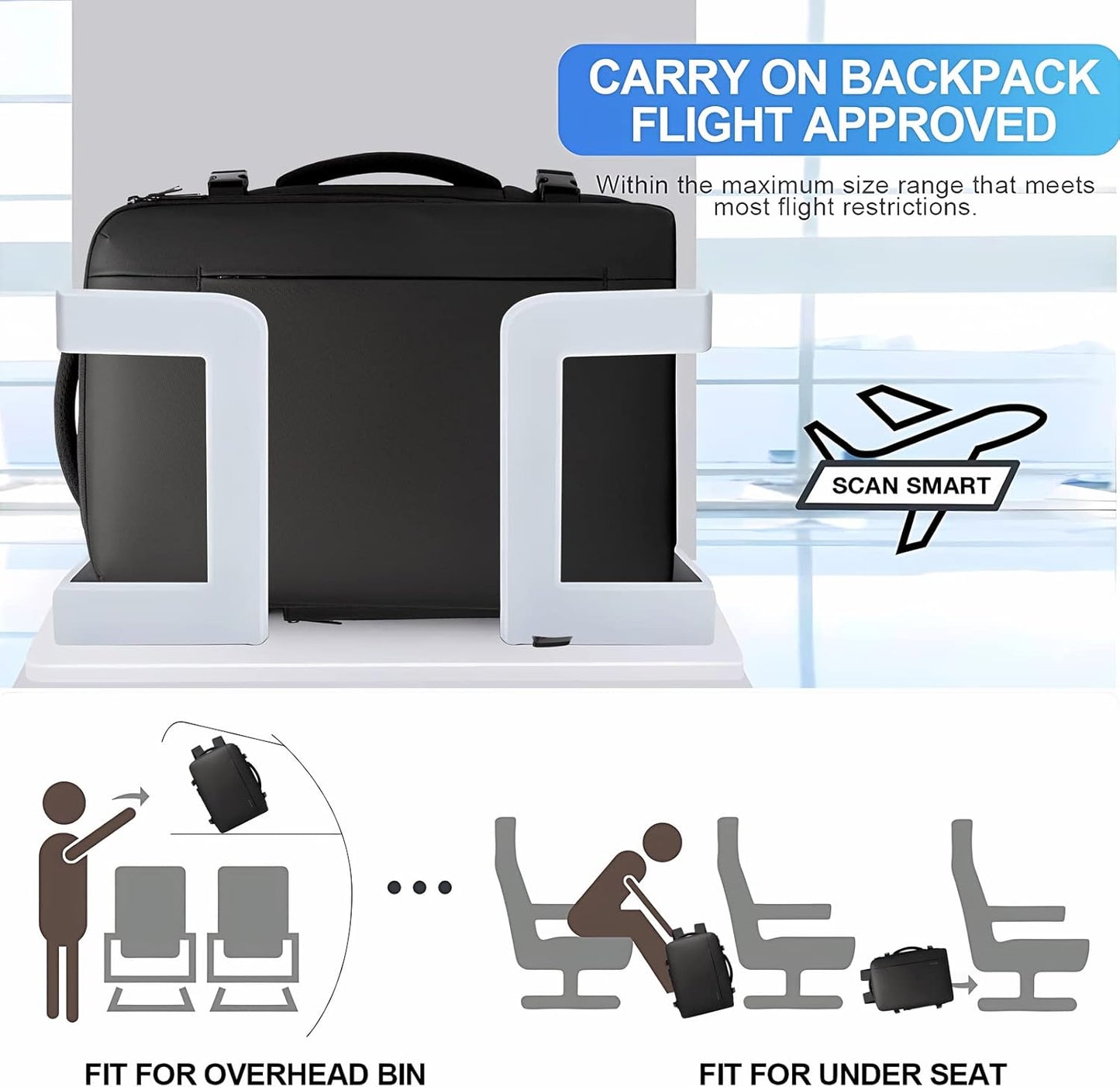 Spacious 26-45L Water Resistant Hiking Rucksack with Laptop Compartment