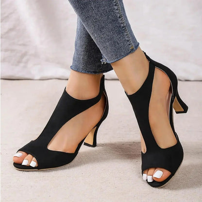 Comfortable Leather High Heel Shoes