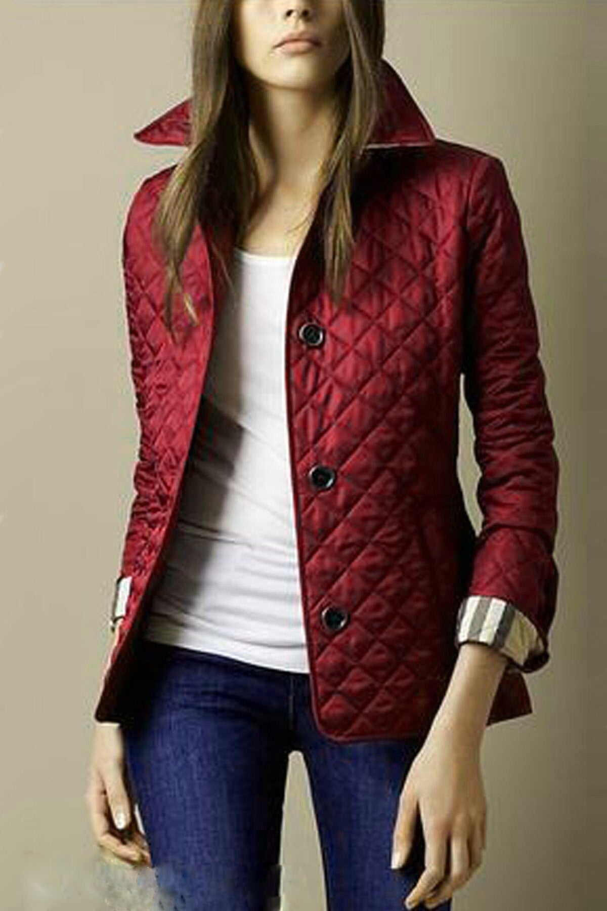 Women's Relaxed Fit Puffer Coat Button Front