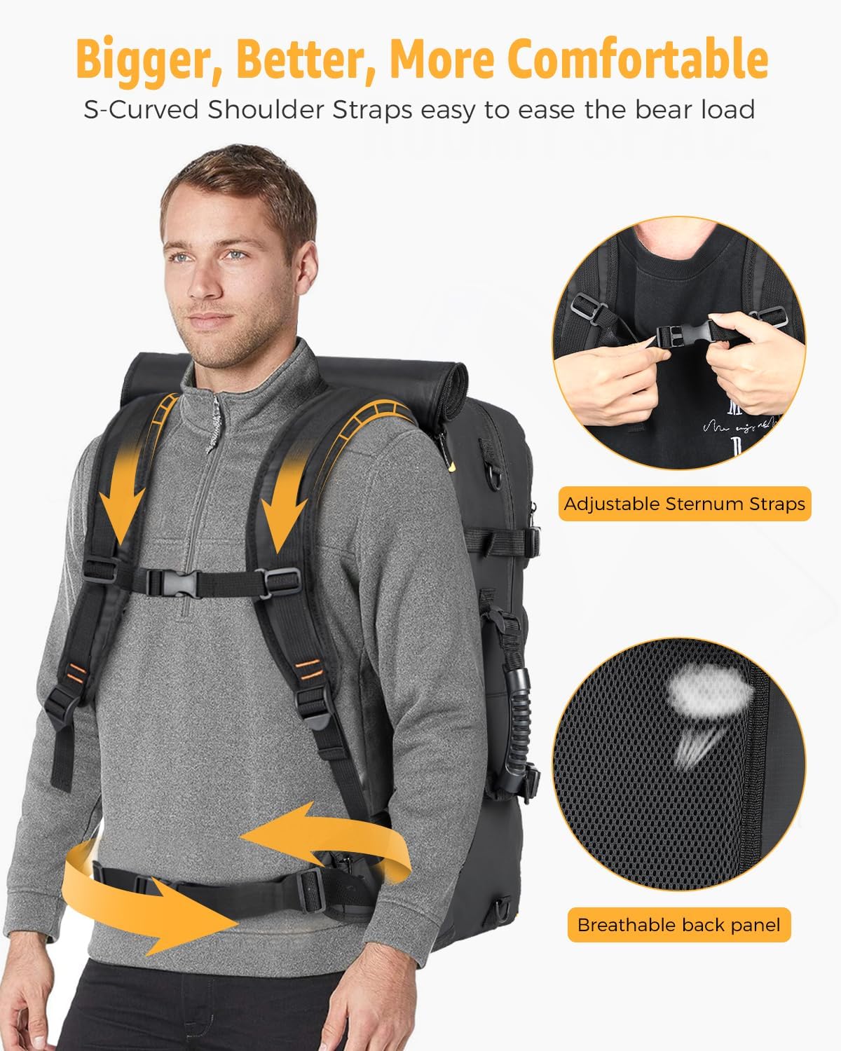 Large Water Resistant Convertible Travel Rucksack with Laptop Sleeve