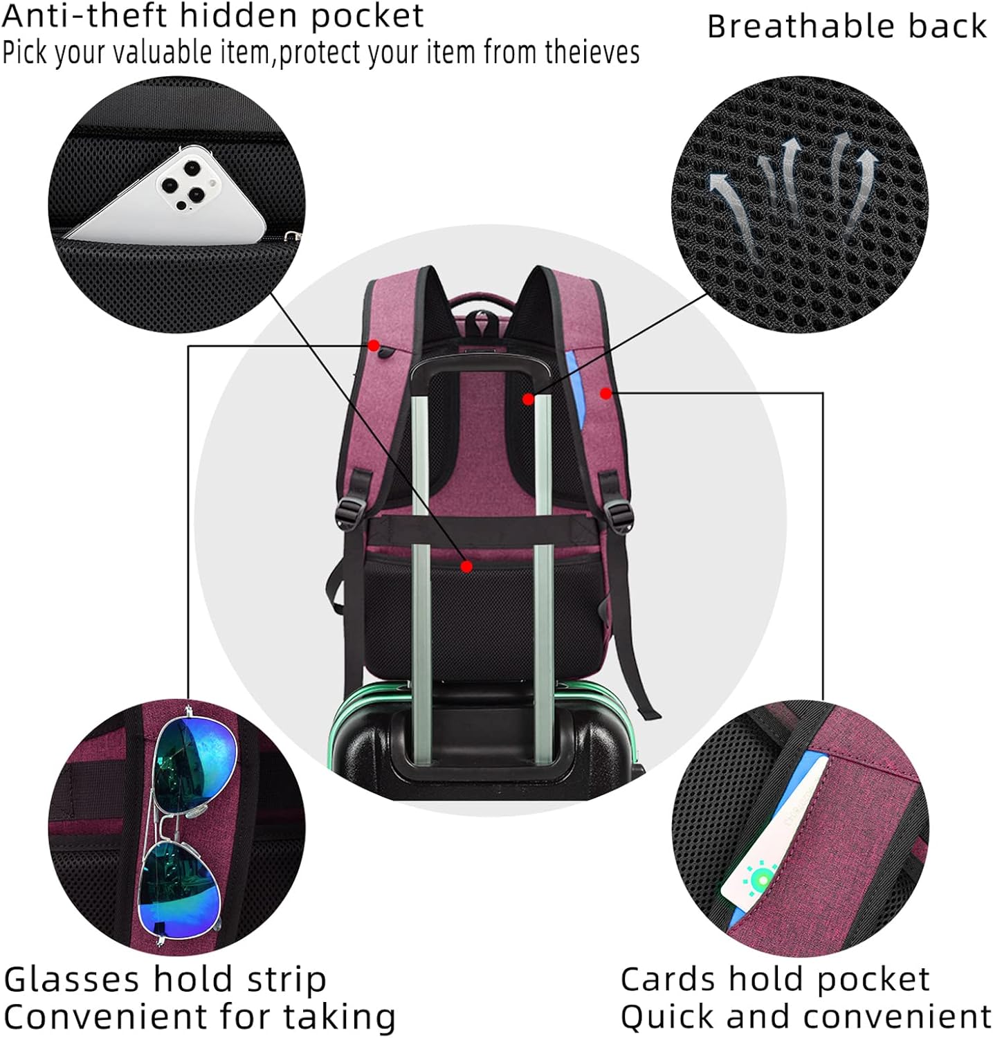 Durable Commuter Laptop Bag with USB Charger & Multiple Pockets