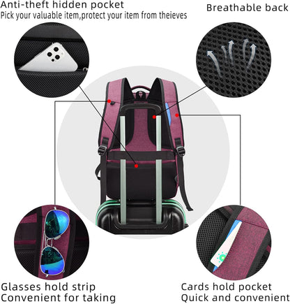 Durable Commuter Laptop Bag with USB Charger & Multiple Pockets