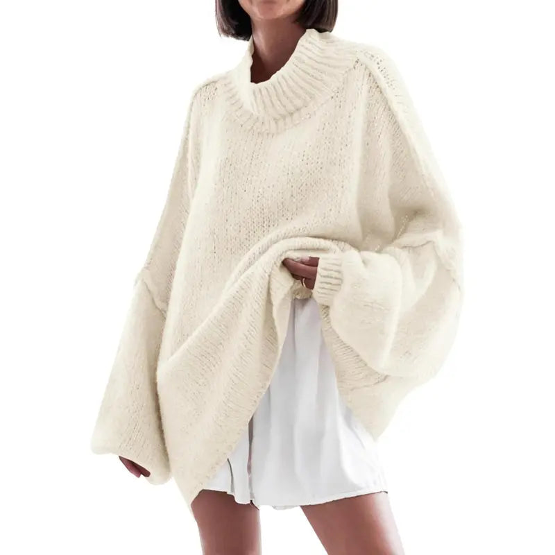 Soft Women's Long Sleeve Knit Casual Sweater Tunic