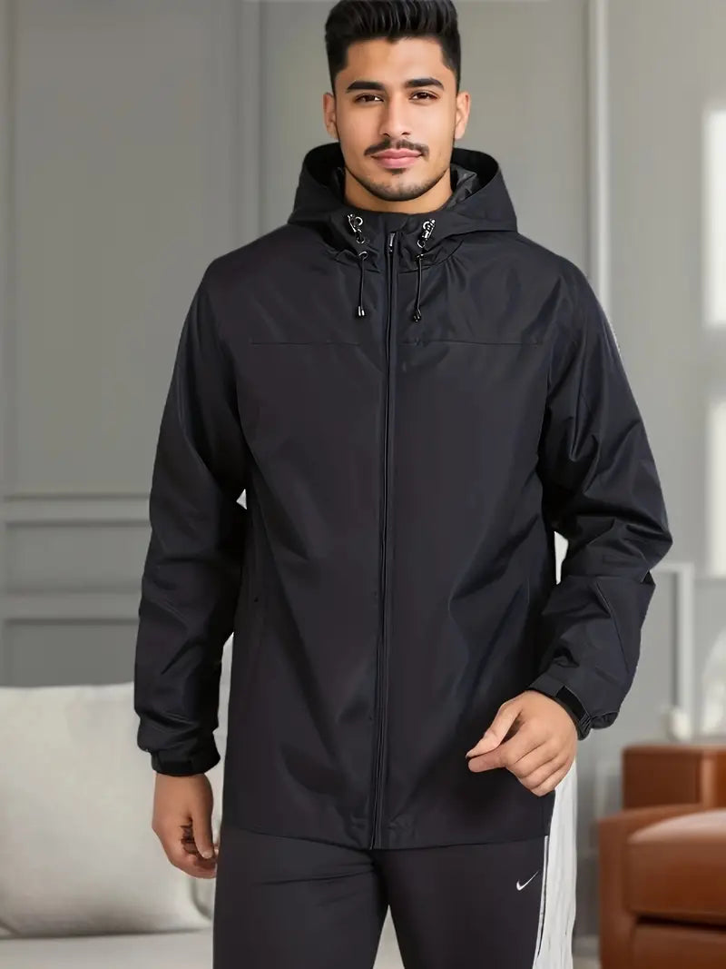 Breathable Men's Rain Hooded Jacket - OutfitLondon
