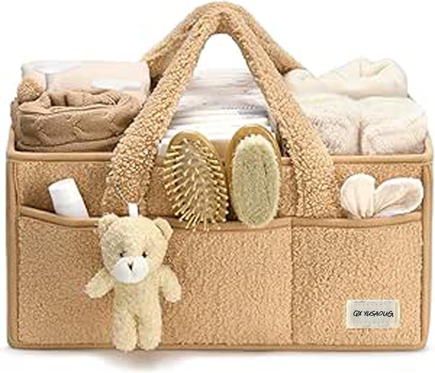 Soft Baby Diaper Storage Basket with Pockets - OutfitLondon