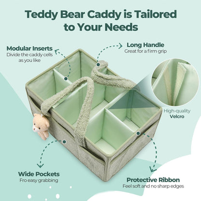 Soft Baby Diaper Storage Basket with Pockets
