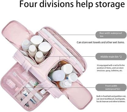 Spacious 4-in-1 Travel Makeup Bag