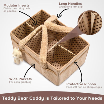 Soft Baby Diaper Storage Basket with Pockets