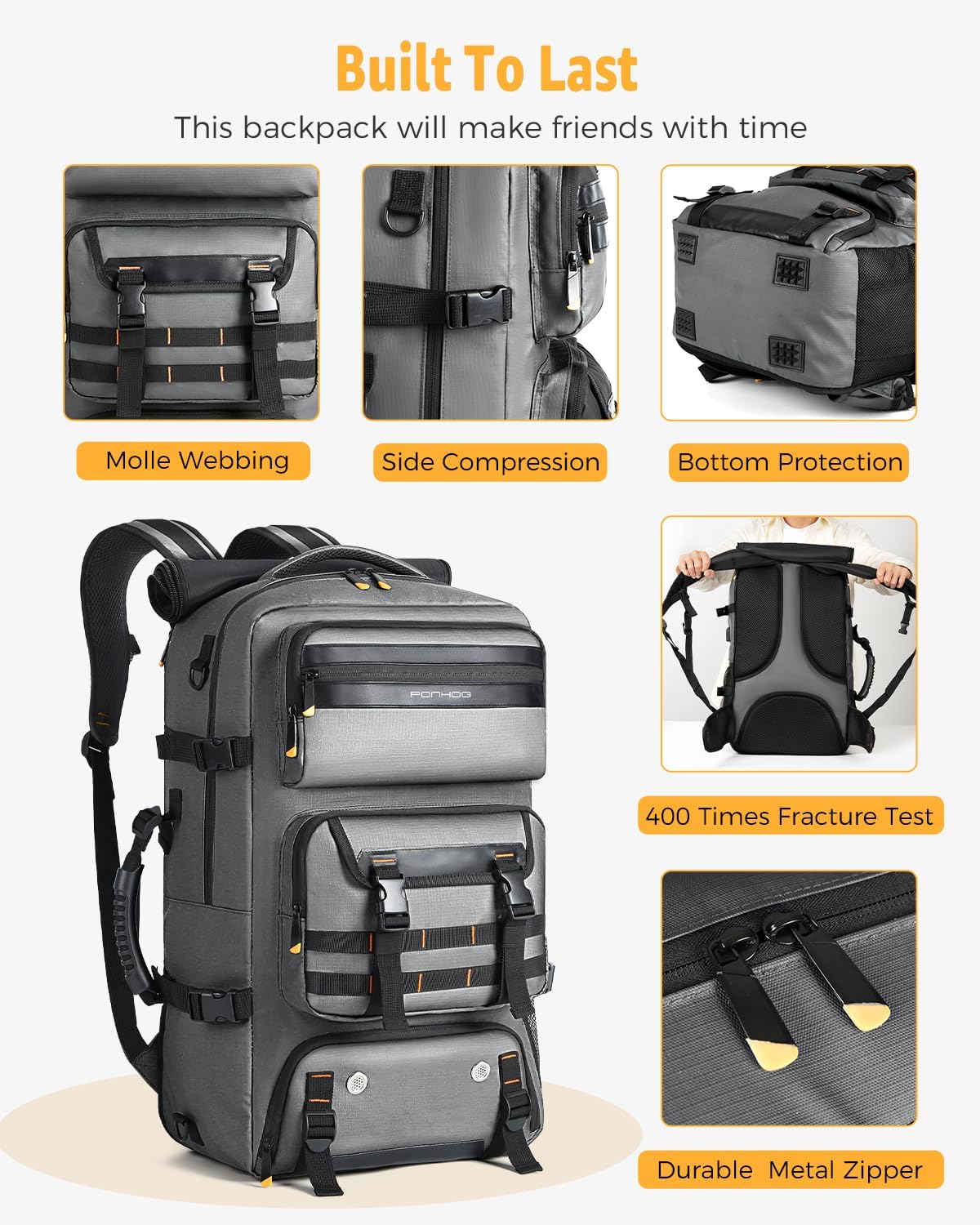 Large Water Resistant Convertible Travel Rucksack with Laptop Sleeve