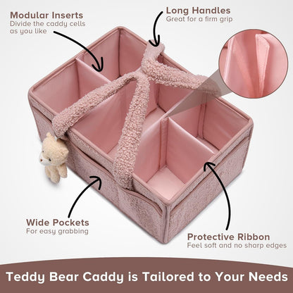 Soft Baby Diaper Storage Basket with Pockets