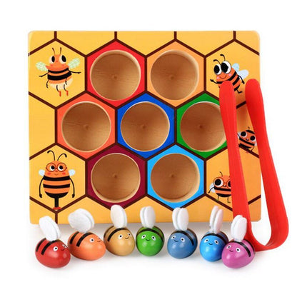 Montessori Educational Industrious Little Bees Kids Wooden Toys For Children
