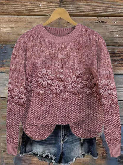 Soft Pretty Women's Flower Sweater - OutfitLondon
