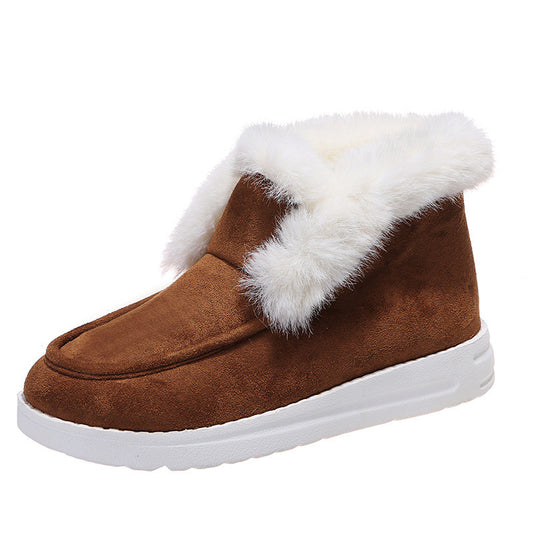 Warm Lace Up Hidden Wedge Boots Fur Lined Platform Ankle Booties