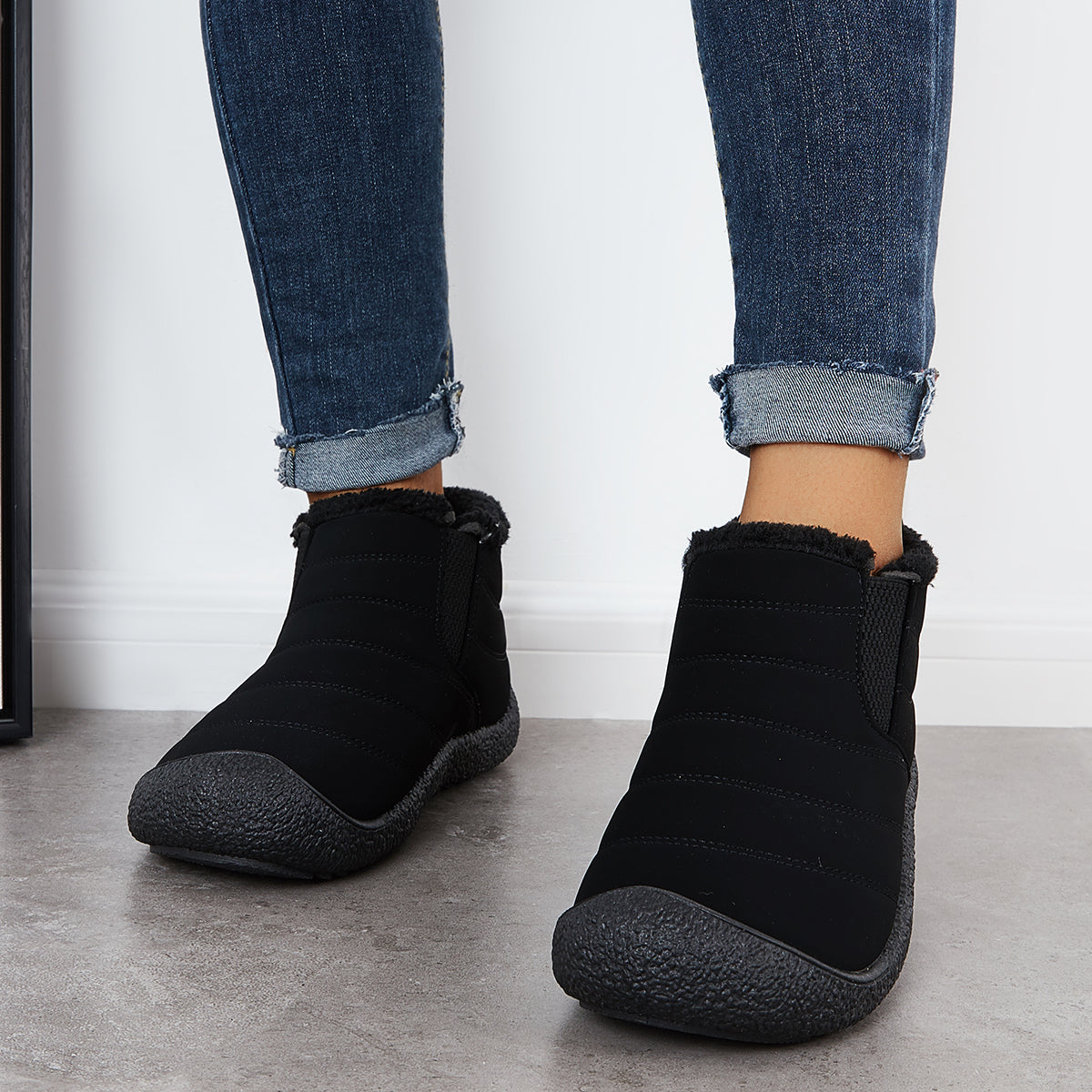 Warm Winter Snow Boots Fur Lined Waterproof Ankle Boots