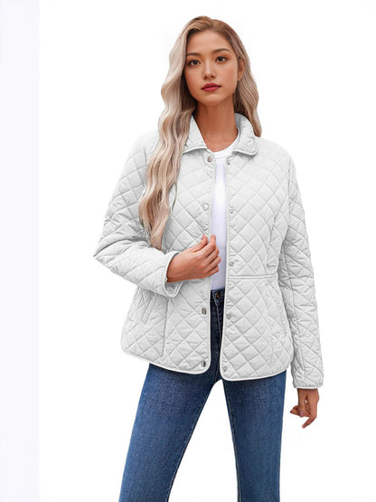 Women's Casual Quilted Lapel Collar Jacket
