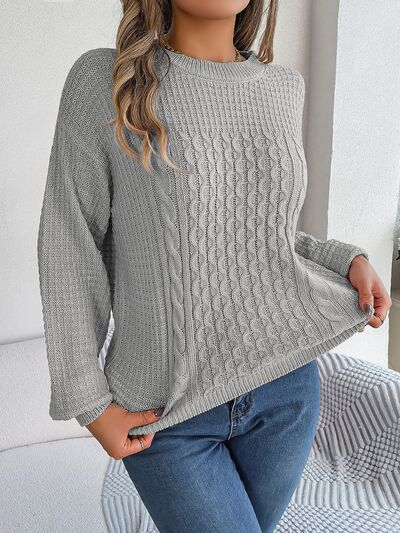 Cozy Ladies Cable Knit Jumper with Soft Cuffs
