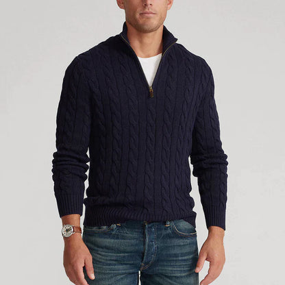 Timeless Cable Knit Half Zip Sweater