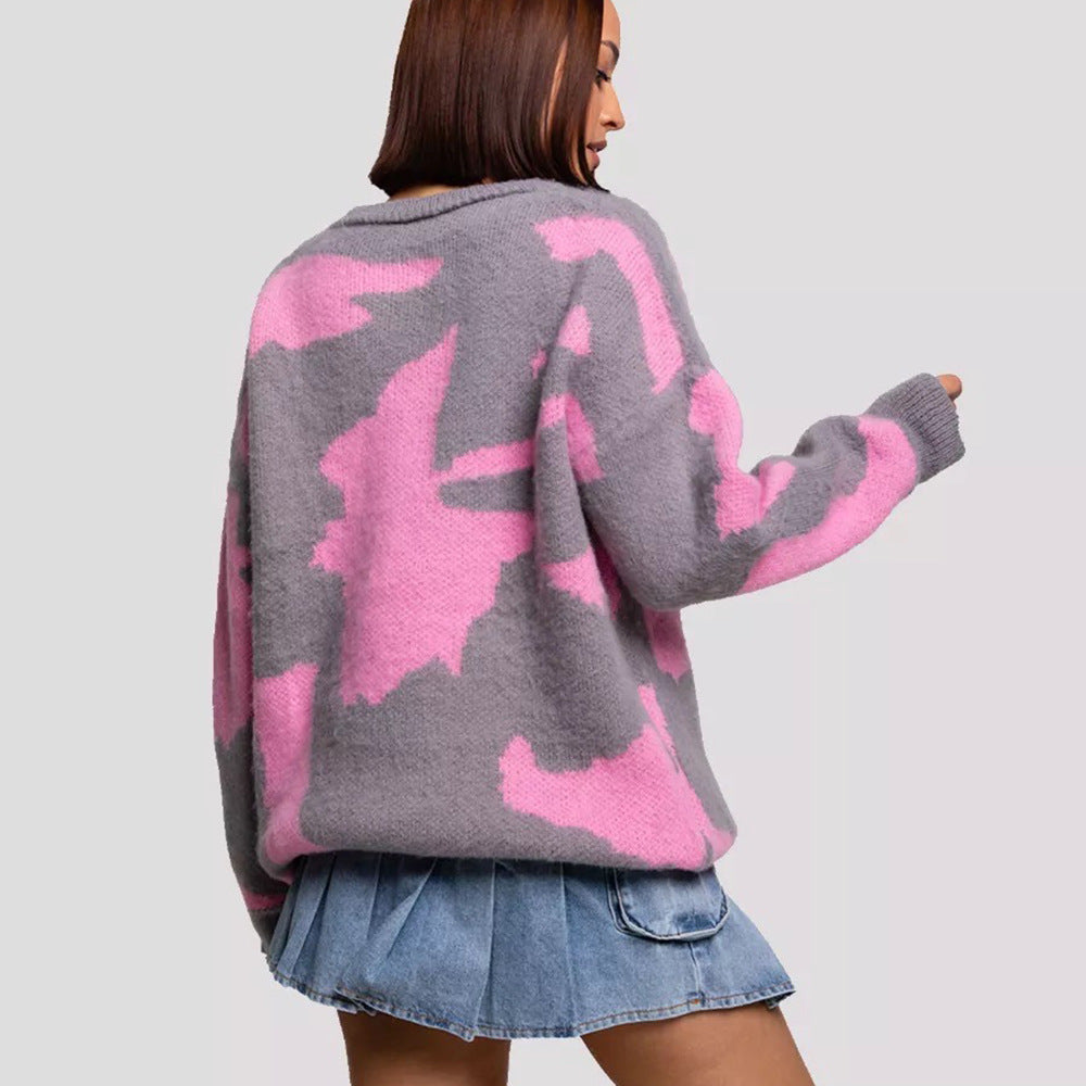 Women's Casual Knit Round Neck Sweater