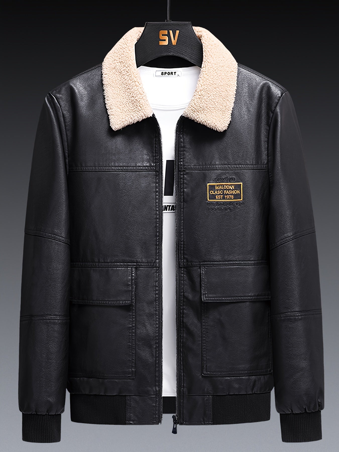 Warm Water Resistant Mens Fleece Leather Jacket - OutfitLondon