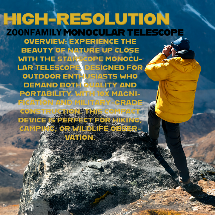 Starscope HD Monocular – 10X Zoom Telescope for Phone, Hiking, Bird Watching & Outdoor Use
