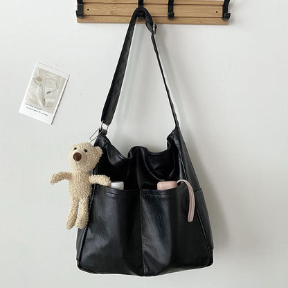Big Spacious Tote Bag Soft Faux Leather