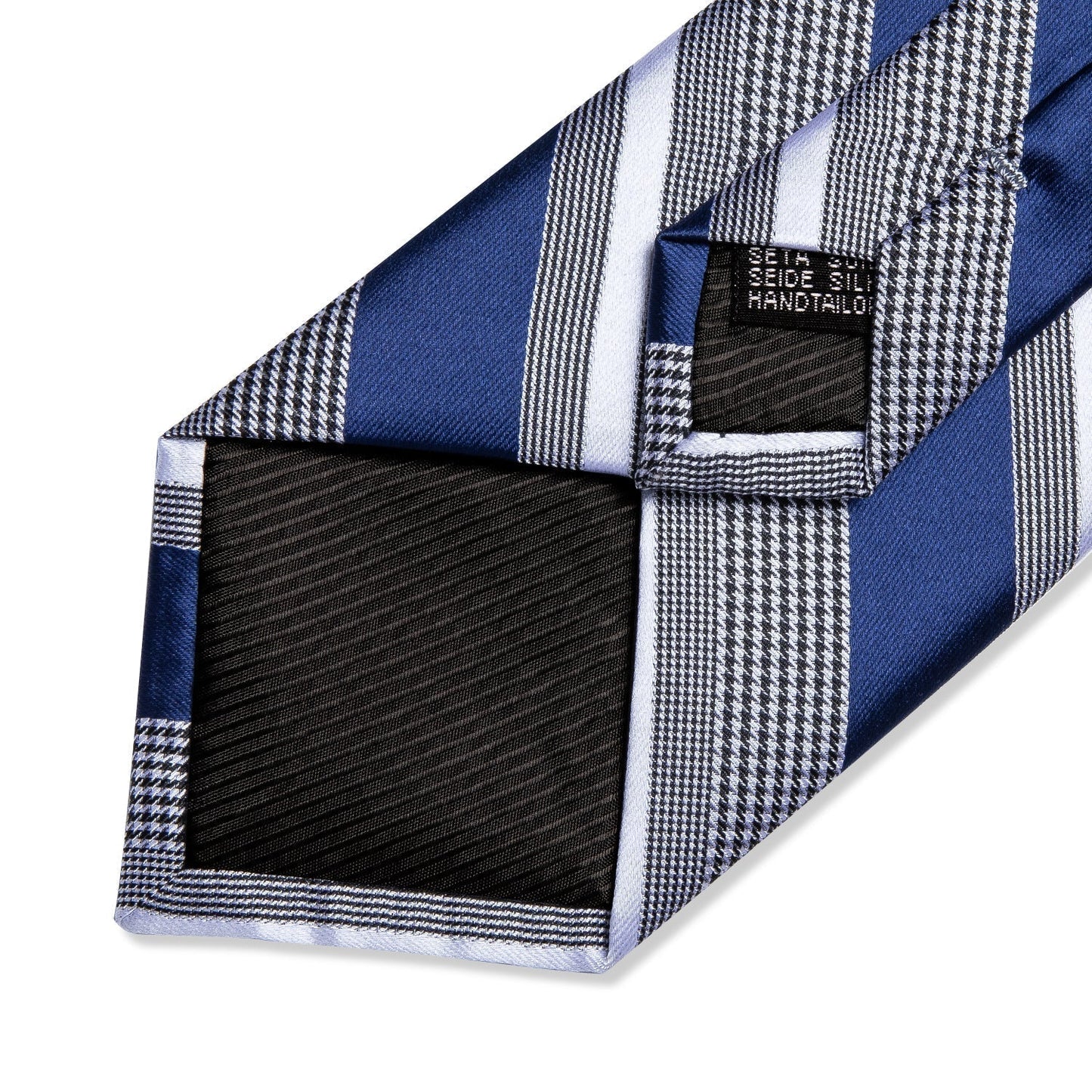 Navy Blue and Grey Patterned Tie Set