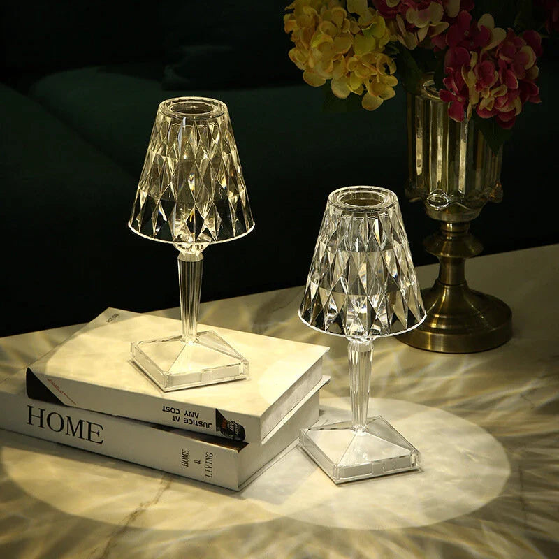 Crystal Cordless Diamond Table Lamp