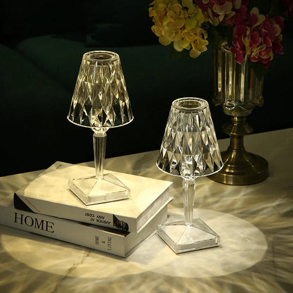 Crystal Cordless Diamond Table Lamp