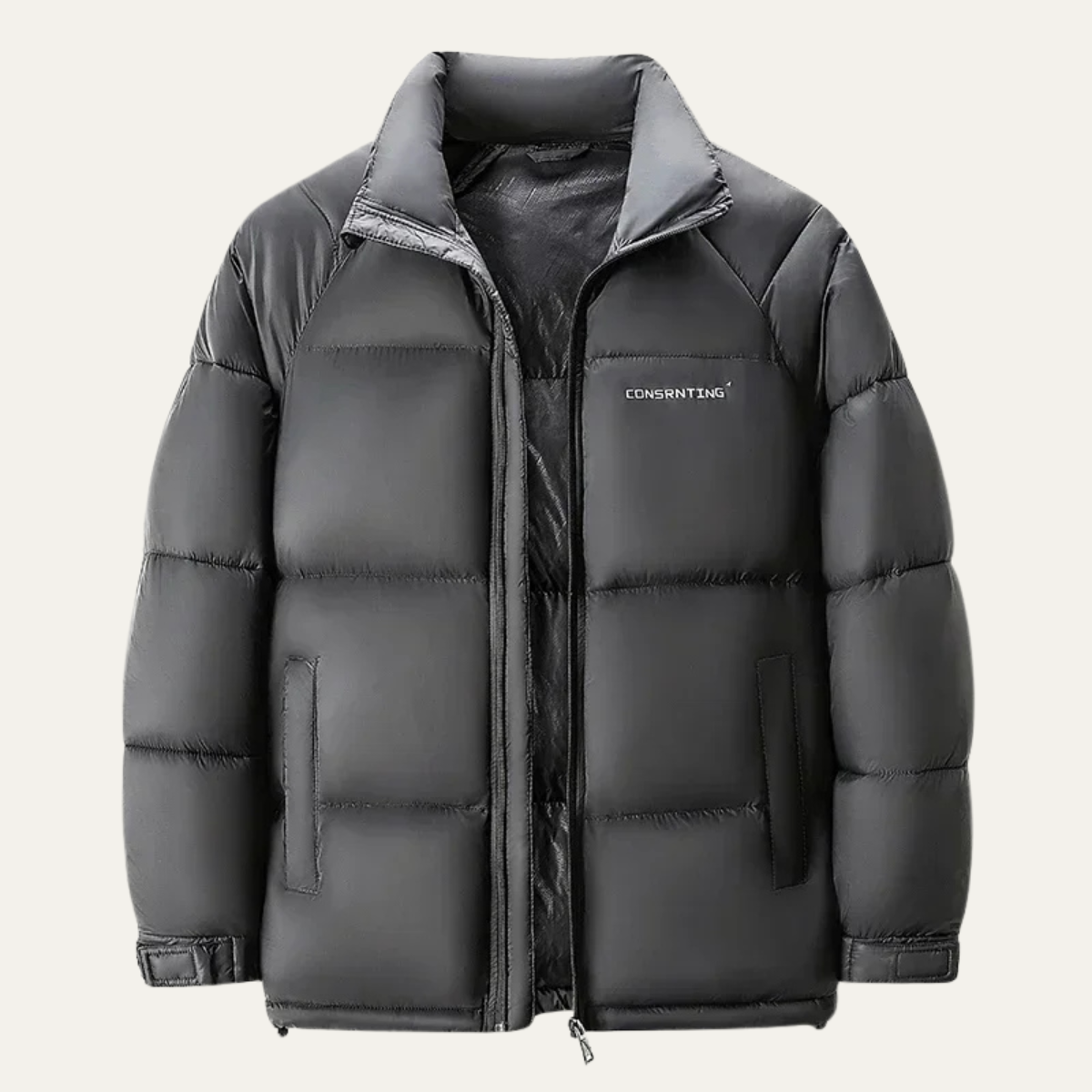Slim Black Down Filled Men's Puffer Coat - OutfitLondon