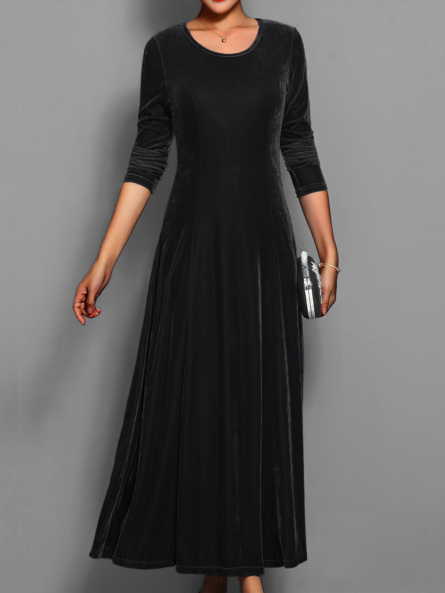 Stunning Formal Fit Ladies Long Sleeve Party Dress