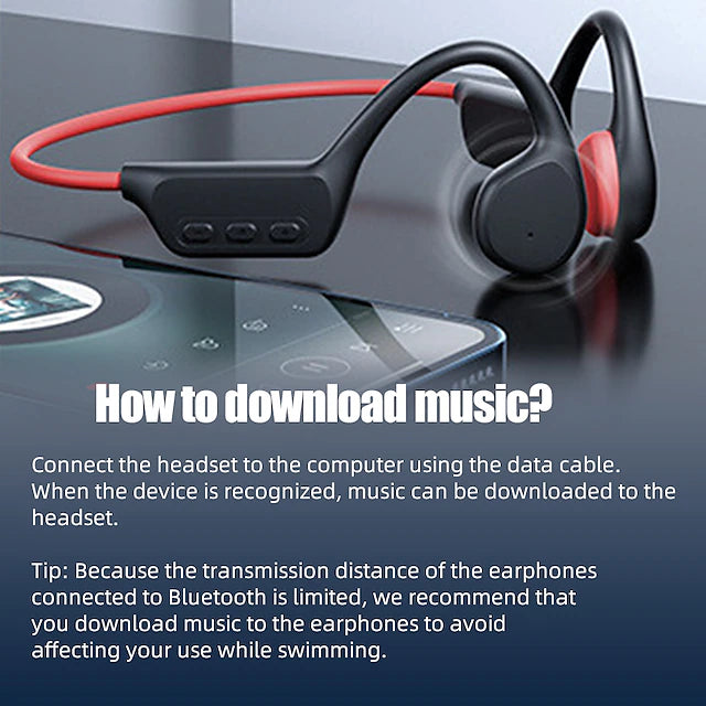 Waterproof Bone Conduction Bluetooth Swimming Earphones