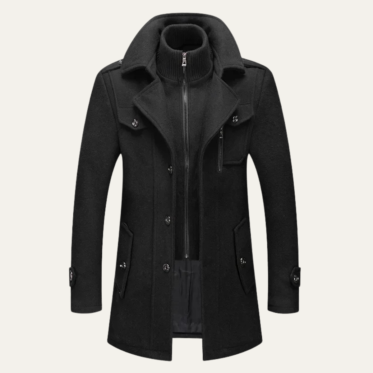 Stylish Men's Warm Wool Winter Overcoat