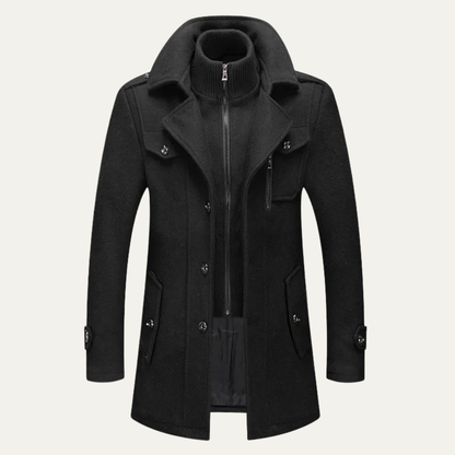 Stylish Men's Warm Wool Winter Overcoat